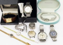 A collection of ladies and gents dress watches including stone set Accurist, and Precious Time,