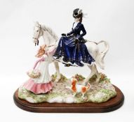 Coalport porcelain figurine on stand "A flower for my lady" limited edition 163, artist to base.
