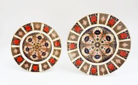 Royal Crown Derby 1128 imari 10 1/2" plate with 8" plate, 2nd quality.