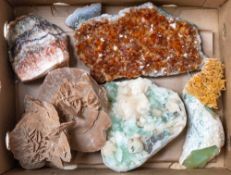 A mixed collection of of world/continental rocks and crystals.