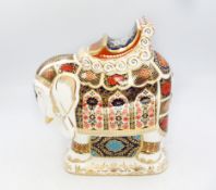 Royal Crown Derby gold stopper paperweight with box: Imari Indian Elephant.