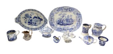 ***WITHDRAWN*** collection of blue and white, early 19th century porcelain items, including