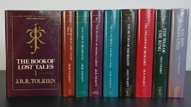 TOLKIEN, (J. R. R.). The History of Middle-Earth, Vols. 1-9, mixed editions, unclipped dust jackets,