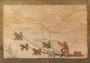 Grenfell hooked mat, handmade in Labrador/Newfoundland (the cottage industry being established by