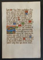Leaf from a Book of Hours c. 1420 An extremely fine leaf with a large illuminated coloured initial