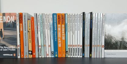 SIMENON, Georges. A large collection of his Maigret novels in paperback, many Penguin FIRST EDITIONS