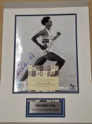 An unframed signed photograph of former Olympic British runner Sebastian Coe