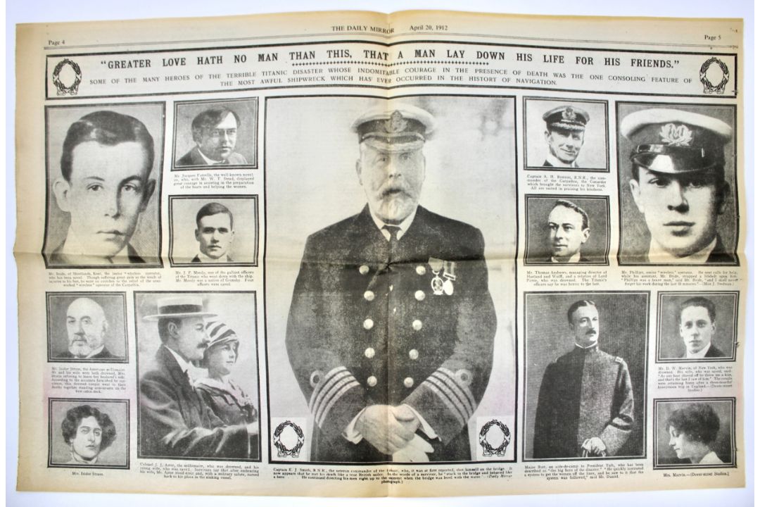 Titanic - The Daily Mirror news paper dated 20th April 1912, marking the Titanic disaster. - Image 3 of 5