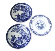 2 Japanese chargers and a Staffordshire dish