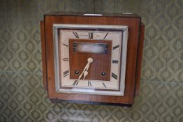 Derby interest: c.1938 retirement gift, 8-day mantel clock made by J. Smith & Sons, Derby, square in