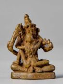 TANTRIC DEITY IN YAB-YUM WITH CONSORT (SHAKTI), TIBET, 16TH CENTURY