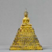 SEATED BRONZE BUDDHA THAILAND RATTANAKOSIN 1850'S