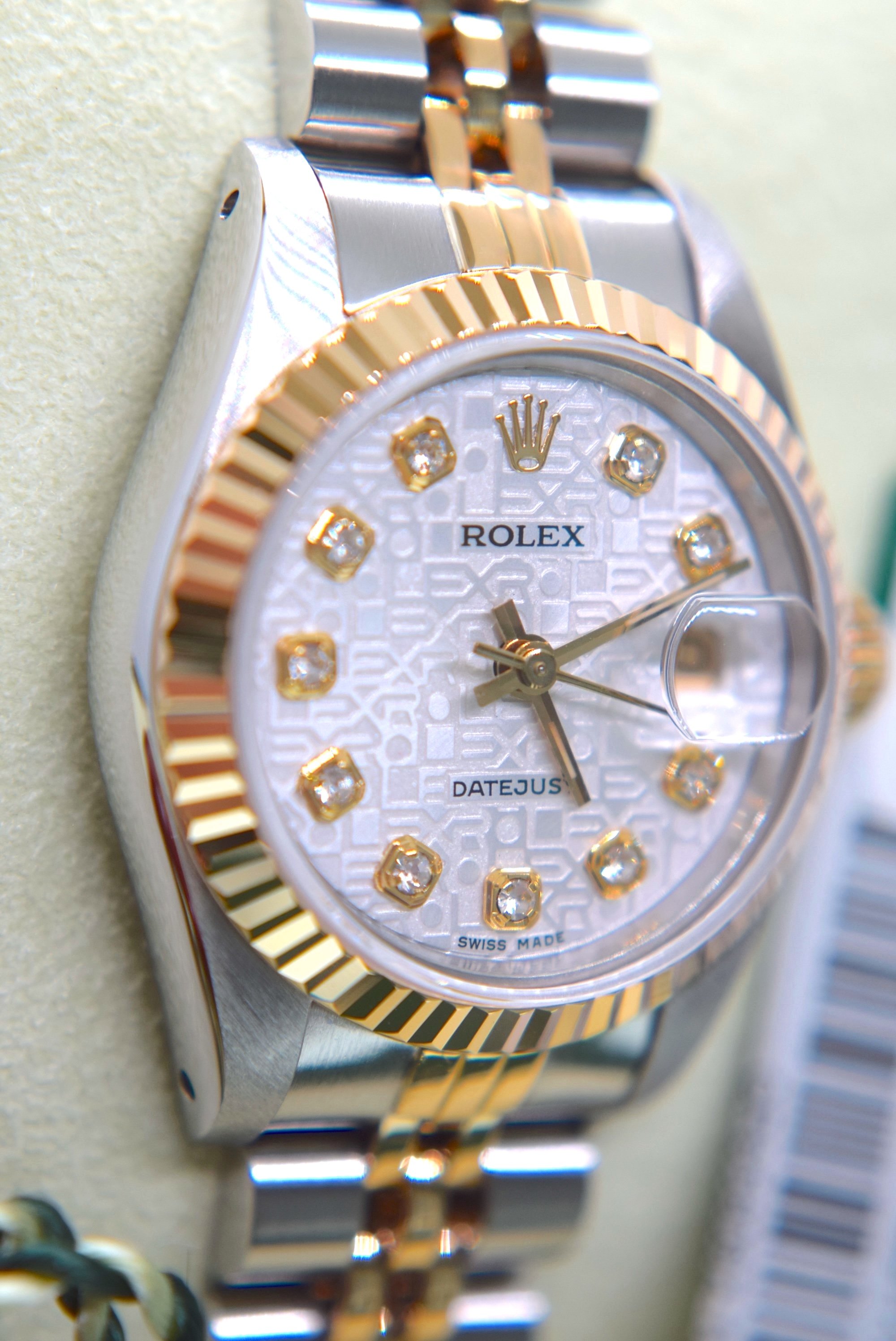 ROLEX DATEJUST "JUBILEE" 26' WHITE LUSTRE - 18K YELLOW GOLD & STEEL REF. 69173 (*FULL SET*) - Image 7 of 22
