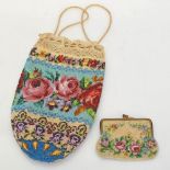 Perlenbeutel und Geldtasche