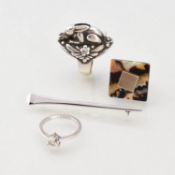 Vier Teile Silberschmuck