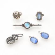 Sechs Teile Silberschmuck