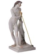 A MEISSEN PORCELAIN FIGURE OF A NUDE SHEPHERD, “DER HIRTE” BY PAUL SCHEURICH, GERMAN, C. 1919-1923