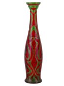AN ART NOUVEAU CASED AND TRAILED GLASS VASE, CENTRAL EUROPEAN, CIRCA 1895–1910