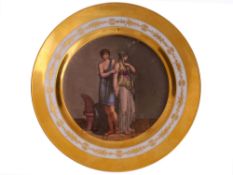 AN EARLY FRENCH PORCELAIN PLATE, 19TH CENTURY
