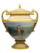 A LARGE ROYAL VIENNA–STYLE COVERED VASE, LATE 19TH–EARLY 20TH CENTURY