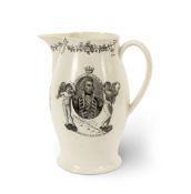 A large commemorative creamware jug relating to Lord Nelson and the Battle of the Nile, c.1798, prin