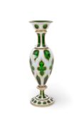 A tall Bohemian glass vase for the Islamic market, 2nd half 19th century, the slender form overlaid 