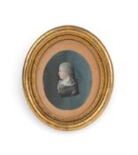 Fidelle Duvivier (1740-96), Profile portrait of a young man, gouache on paper, signed 'F Duvivier f'