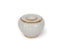 A small Chamberlain's Worcester inkwell, c.1810-20, the rounded fluted form left in the white and de
