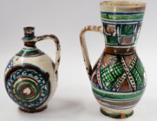 Two Siebenbürgen (Transylvania) pottery jugs, late 19th century, one of Islamic form and decorated w