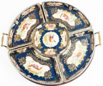 Ceramics: a late 19th/ early 20th century hors d'oeuvres set by Booths, Exotic Birds, five dishes wi