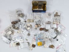 Coins: a small 19th and 20th century collection of coins, to include both silver and half silver exa