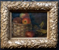 Artwork: English School, attributed to George Lance (1802-1864), board backed oil on canvas of a bas