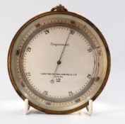 Scientific: a mid century compensated table barometer by TA Reynolds, Son & Wardale Ltd, lacquer
