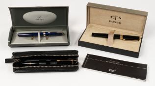 Pens: a Montblanc Meisterstuck 149 fountain pen, with 18ct gold nib numbered 4810, in original leath