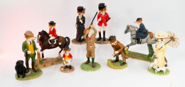 Nine Border Fine Arts figures from the Reynard series, including Lord Reynard (A7653), Uncle Monty (