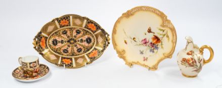 Ceramics: a Royal Worcester floral painted miniature jug, shape number 1094, 12.5cm; a Royal Worcest