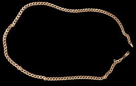Jewellery: a 9ct yellow gold curb link chain necklace, 45cm, 8.1g.