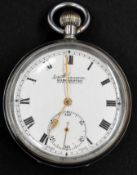 Watches: a chrome cased open faced pocket watch, the 'Everite', by H.Samuel, together with a silver 