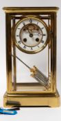 Clocks: a four glass striking mantel clock by Richard et Cie, with visible Brocot escapement and mer