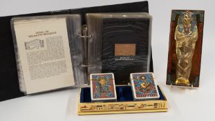 Decorative Arts: a set of 38 'Treasures Of Tutankhamun' 23k gold stamps, one of a limited edition of