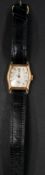 Watches: a 9ct gold cushion cased gentleman's wristwatch, import marks for Glasgow 1926, unsigned, w
