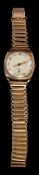 Watches: a 9ct yellow gold cased wristwatch, unsigned, in Meteor case hallmarked Birmingham 1946, on
