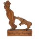 Treen: an articulated Black Forest desktop toy carved as a man having his coat pulled by a dog, tail - Image 2 of 3