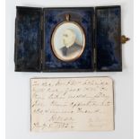 Decorative Arts: a late Victorian watercolour on ivory portrait miniature of a gentleman, in gilt me