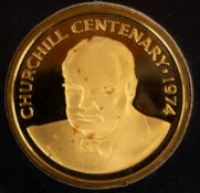 Coins: a boxed 1974 Cayman Islands 12ct gold hundred dollar coin, commemorating the centenary of the