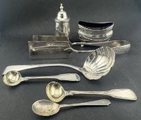 The Denis Lacy Hulbert Collection: Silver; a pepperette with lotus leaf decoration to the lower sect