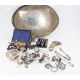 Silver Plate: a gallery tray, a boxed set of nutcrackers, two toast racks, a large volume of assorte - Image 1 of 6