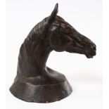 Decorative Arts: a bronzed horse head sculpture by John King, limited edition number 12/15, 14.5cm.