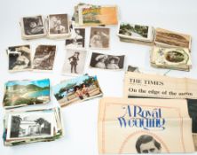Postcards: an early 20th century collection of real photographic cards of actresses, together with a