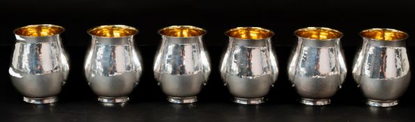 The Denis Lacy Hulbert Collection: Silver- a set of six Britannia silver goblets, Sheffield 1953 hal